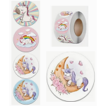 Sleepy Unicorn Stickers - Roll of 50's 